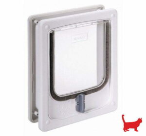 Pet-Tek Door Fitting Cat Flap White W-CDTW