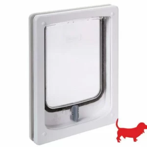 Pet-Tek Large Cat/ Small Dog Slim Door Fitting Pet flap White W-SDDW